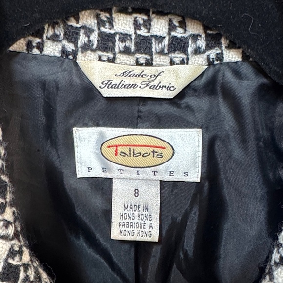 Beautiful Talbots Black and White Check Blazer Petite Size 8 - Picture 2 of 9